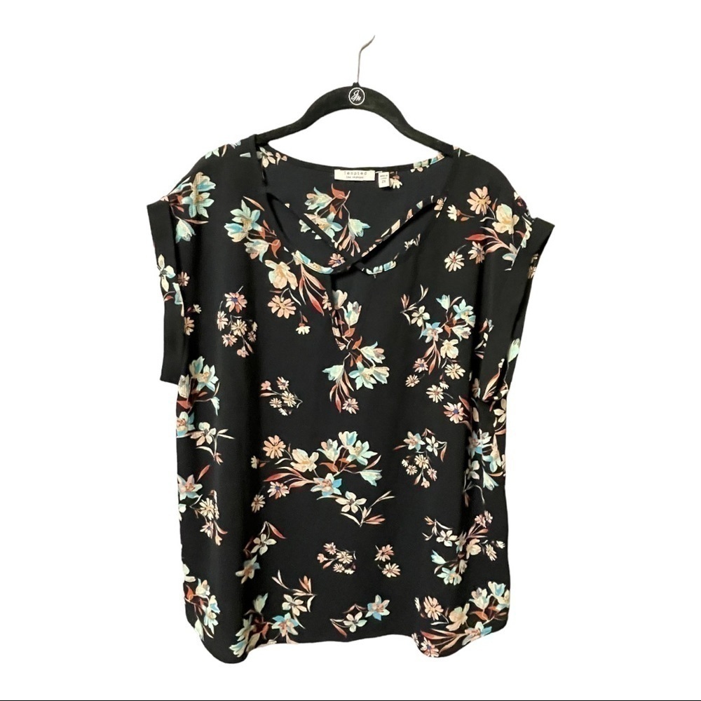Strapped open V neck sleeveless floral top career